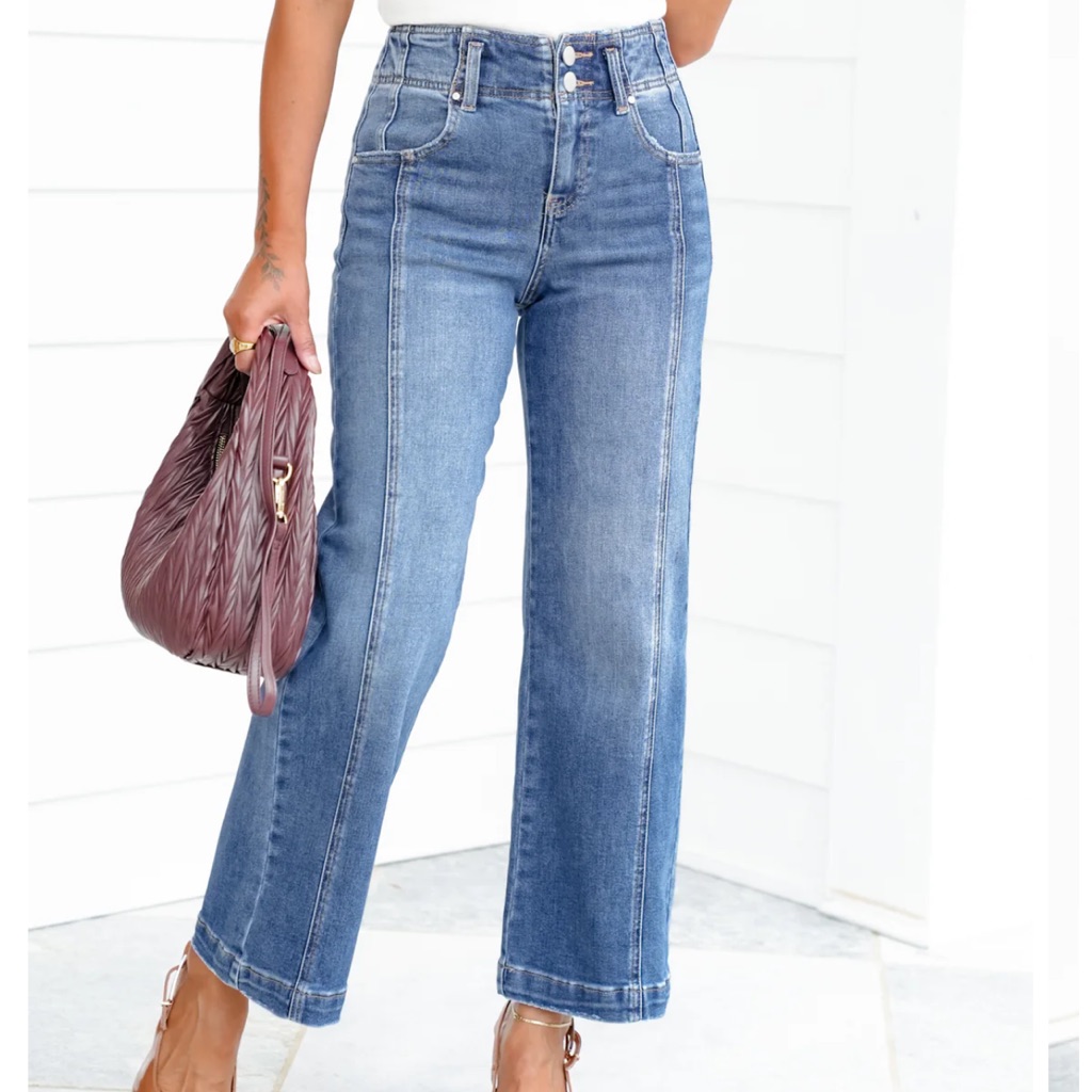India Boutique Blue Cropped Jeans